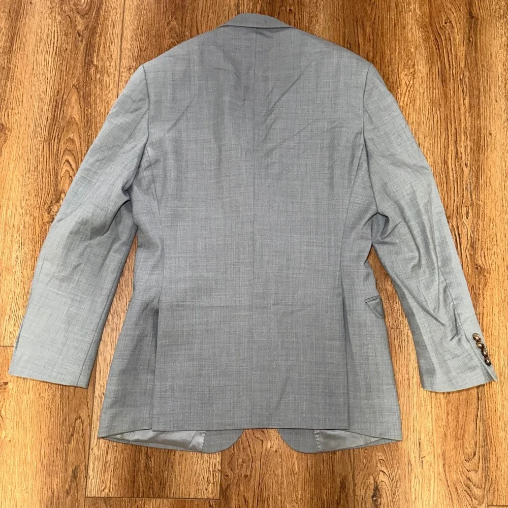 Ralph Lauren Slim Fit Mens 40L Gray 100% Wool Blazer Sport Coat 2-Button
